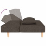 vidaXL Canapea extensibilă cu 2 locuri, 2 perne, maro, textil vidaXL Canapea extensibilă cu 2 locuri, 2 perne, maro, textil