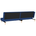 vidaXL Canapea extensibilă cu 2 locuri, 2 perne, albastru, textil vidaXL Canapea extensibilă cu 2 locuri, 2 perne, albastru, textil