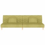 vidaXL Canapea extensibilă cu 2 locuri, 2 perne, verde, textil vidaXL Canapea extensibilă cu 2 locuri, 2 perne, verde, textil