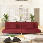 vidaXL Canapea extensibilă cu 2 locuri, 2 perne, roșu vin, textil vidaXL Canapea extensibilă cu 2 locuri, 2 perne, roșu vin, textil