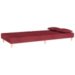 vidaXL Canapea extensibilă cu 2 locuri, 2 perne, roșu vin, textil vidaXL Canapea extensibilă cu 2 locuri, 2 perne, roșu vin, textil