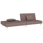vidaXL Canapea extensibilă cu 2 locuri, 2 perne, gri taupe, textil vidaXL Canapea extensibilă cu 2 locuri, 2 perne, gri taupe, textil
