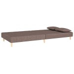 vidaXL Canapea extensibilă cu 2 locuri, 2 perne, gri taupe, textil vidaXL Canapea extensibilă cu 2 locuri, 2 perne, gri taupe, textil