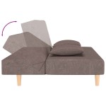 vidaXL Canapea extensibilă cu 2 locuri, 2 perne, gri taupe, textil vidaXL Canapea extensibilă cu 2 locuri, 2 perne, gri taupe, textil