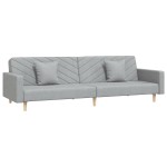 vidaXL Canapea extensibilă cu 2 locuri, 2 perne, gri deschis, textil vidaXL Canapea extensibilă cu 2 locuri, 2 perne, gri deschis, textil