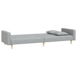 vidaXL Canapea extensibilă cu 2 locuri, 2 perne, gri deschis, textil vidaXL Canapea extensibilă cu 2 locuri, 2 perne, gri deschis, textil