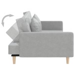 vidaXL Canapea extensibilă cu 2 locuri, 2 perne, gri deschis, textil vidaXL Canapea extensibilă cu 2 locuri, 2 perne, gri deschis, textil