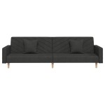 vidaXL Canapea extensibilă cu 2 locuri, 2 perne, negru, textil vidaXL Canapea extensibilă cu 2 locuri, 2 perne, negru, textil