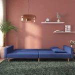 vidaXL Canapea extensibilă cu 2 locuri, 2 perne, albastru, textil vidaXL Canapea extensibilă cu 2 locuri, 2 perne, albastru, textil