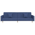 vidaXL Canapea extensibilă cu 2 locuri, 2 perne, albastru, textil vidaXL Canapea extensibilă cu 2 locuri, 2 perne, albastru, textil