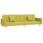 vidaXL Canapea extensibilă cu 2 locuri, 2 perne, verde, textil vidaXL Canapea extensibilă cu 2 locuri, 2 perne, verde, textil