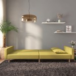 vidaXL Canapea extensibilă cu 2 locuri, 2 perne, verde, textil vidaXL Canapea extensibilă cu 2 locuri, 2 perne, verde, textil