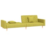 vidaXL Canapea extensibilă cu 2 locuri, 2 perne, verde, textil vidaXL Canapea extensibilă cu 2 locuri, 2 perne, verde, textil