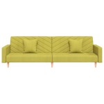 vidaXL Canapea extensibilă cu 2 locuri, 2 perne, verde, textil vidaXL Canapea extensibilă cu 2 locuri, 2 perne, verde, textil