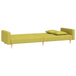 vidaXL Canapea extensibilă cu 2 locuri, 2 perne, verde, textil vidaXL Canapea extensibilă cu 2 locuri, 2 perne, verde, textil