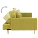 vidaXL Canapea extensibilă cu 2 locuri, 2 perne, verde, textil vidaXL Canapea extensibilă cu 2 locuri, 2 perne, verde, textil