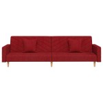 vidaXL Canapea extensibilă cu 2 locuri, 2 perne, roșu vin, textil vidaXL Canapea extensibilă cu 2 locuri, 2 perne, roșu vin, textil