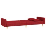 vidaXL Canapea extensibilă cu 2 locuri, 2 perne, roșu vin, textil vidaXL Canapea extensibilă cu 2 locuri, 2 perne, roșu vin, textil