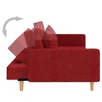 vidaXL Canapea extensibilă cu 2 locuri, 2 perne, roșu vin, textil vidaXL Canapea extensibilă cu 2 locuri, 2 perne, roșu vin, textil