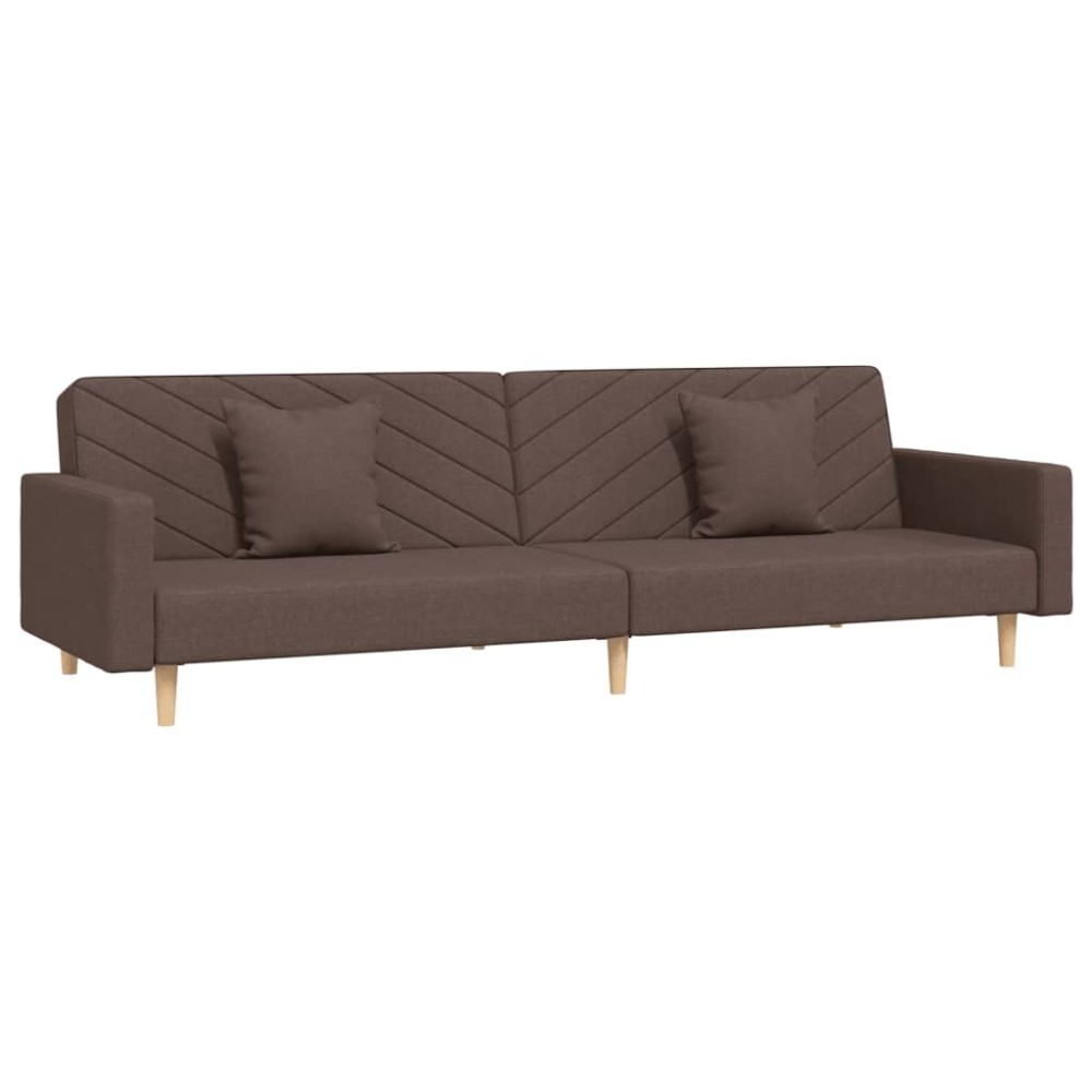 vidaXL Canapea extensibilă cu 2 locuri, 2 perne, gri taupe, textil