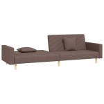 vidaXL Canapea extensibilă cu 2 locuri, 2 perne, gri taupe, textil vidaXL Canapea extensibilă cu 2 locuri, 2 perne, gri taupe, textil
