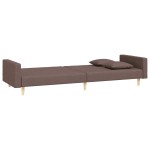 vidaXL Canapea extensibilă cu 2 locuri, 2 perne, gri taupe, textil vidaXL Canapea extensibilă cu 2 locuri, 2 perne, gri taupe, textil