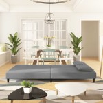 vidaXL Canapea extensibilă cu 2 locuri, 2 perne, gri deschis, catifea vidaXL Canapea extensibilă cu 2 locuri, 2 perne, gri deschis, catifea