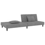 vidaXL Canapea extensibilă cu 2 locuri, 2 perne, gri deschis, catifea vidaXL Canapea extensibilă cu 2 locuri, 2 perne, gri deschis, catifea