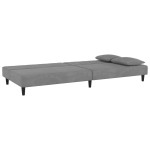 vidaXL Canapea extensibilă cu 2 locuri, 2 perne, gri deschis, catifea vidaXL Canapea extensibilă cu 2 locuri, 2 perne, gri deschis, catifea