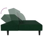 vidaXL Canapea extensibilă cu 2 locuri, 2 perne, verde închis catifea vidaXL Canapea extensibilă cu 2 locuri, 2 perne, verde închis catifea