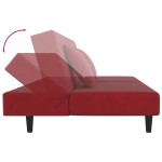 vidaXL Canapea extensibilă cu 2 locuri, 2 perne, roșu vin, catifea vidaXL Canapea extensibilă cu 2 locuri, 2 perne, roșu vin, catifea