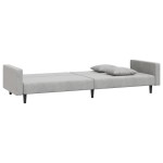vidaXL Canapea extensibilă cu 2 locuri, 2 perne, gri deschis, catifea vidaXL Canapea extensibilă cu 2 locuri, 2 perne, gri deschis, catifea