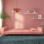 vidaXL Canapea extensibilă cu 2 locuri, 2 perne, roz, catifea vidaXL Canapea extensibilă cu 2 locuri, 2 perne, roz, catifea
