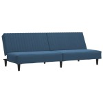 vidaXL Canapea extensibilă cu 2 locuri, albastru, catifea vidaXL Canapea extensibilă cu 2 locuri, albastru, catifea