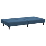 vidaXL Canapea extensibilă cu 2 locuri, albastru, catifea vidaXL Canapea extensibilă cu 2 locuri, albastru, catifea