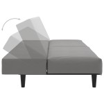 vidaXL Canapea extensibilă cu 2 locuri, gri deschis, catifea