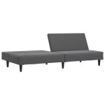 vidaXL Canapea extensibilă cu 2 locuri, gri închis, catifea