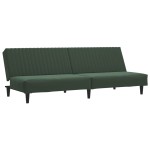 vidaXL Canapea extensibilă cu 2 locuri, verde închis, catifea