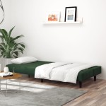 vidaXL Canapea extensibilă cu 2 locuri, verde închis, catifea