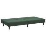 vidaXL Canapea extensibilă cu 2 locuri, verde închis, catifea