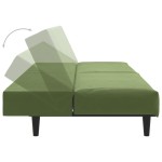 vidaXL Canapea extensibilă cu 2 locuri, verde deschis, catifea