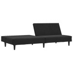 vidaXL Canapea extensibilă cu 2 locuri, negru, catifea