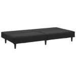 vidaXL Canapea extensibilă cu 2 locuri, negru, catifea
