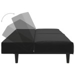 vidaXL Canapea extensibilă cu 2 locuri, negru, catifea