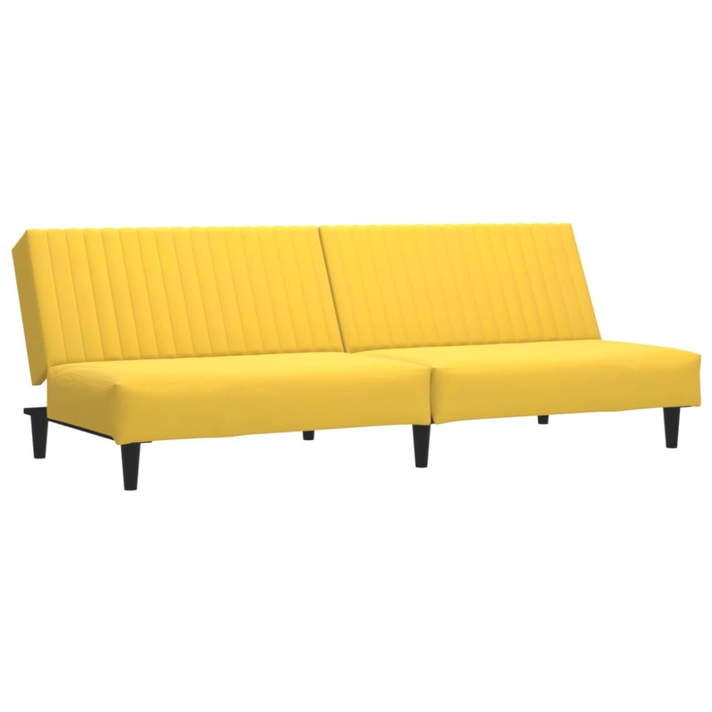 vidaXL Canapea extensibilă cu 2 locuri, galben, catifea