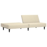 vidaXL Canapea extensibilă cu 2 locuri, crem, catifea vidaXL Canapea extensibilă cu 2 locuri, crem, catifea