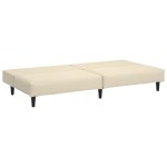 vidaXL Canapea extensibilă cu 2 locuri, crem, catifea vidaXL Canapea extensibilă cu 2 locuri, crem, catifea