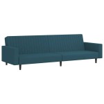 vidaXL Canapea extensibilă cu 2 locuri, albastru, catifea vidaXL Canapea extensibilă cu 2 locuri, albastru, catifea