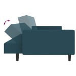 vidaXL Canapea extensibilă cu 2 locuri, albastru, catifea vidaXL Canapea extensibilă cu 2 locuri, albastru, catifea