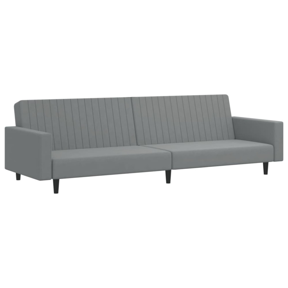vidaXL Canapea extensibilă cu 2 locuri, gri deschis, catifea